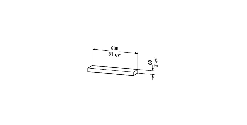 American Walnut Bathroom Shelf W641