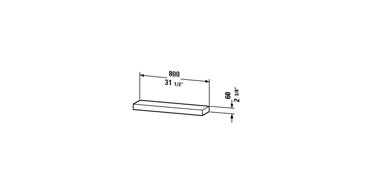 American Walnut Bathroom Shelf W641
