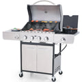 4-Burner Stainless Steel Propane Gas Grill with Side Burner C1696