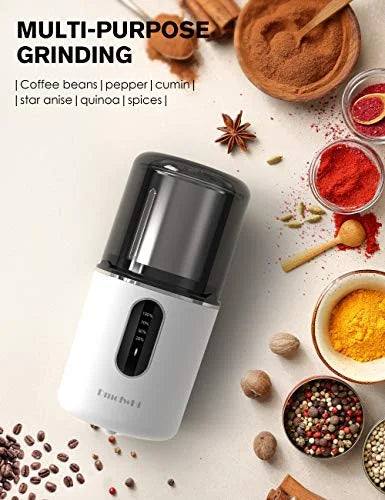 Cordless Electric Coffee Grinder with Stainless Steel Blade and Removable Bowl T826