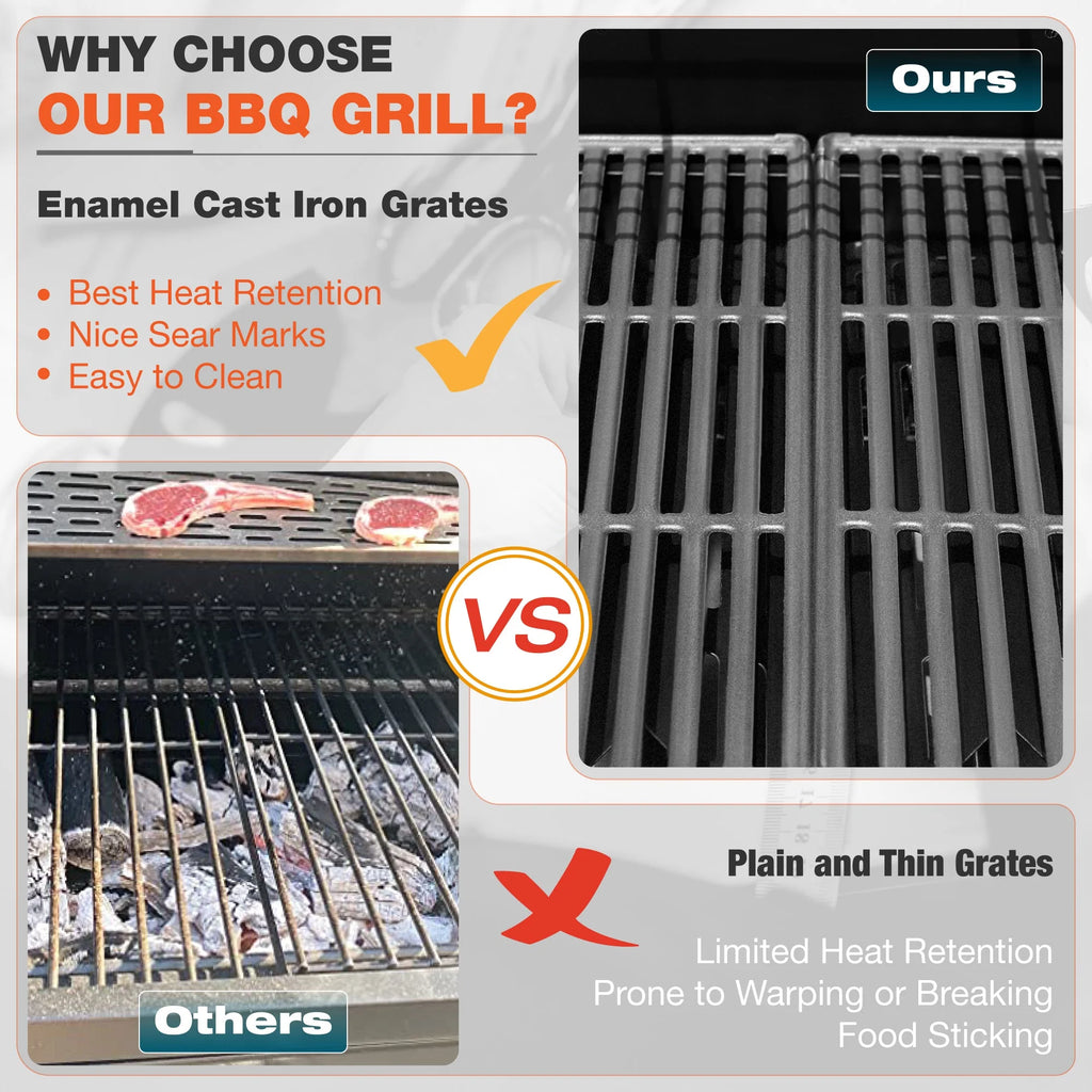 4-Burner Stainless Steel Propane Gas Grill with Side Burner C1696