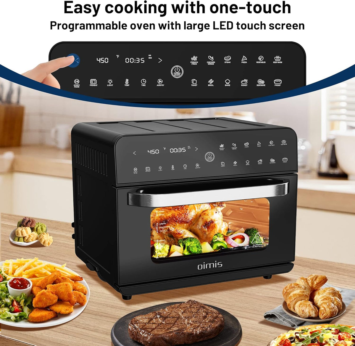 Black 26.5QT Air Fryer Combo Toaster Oven L2224