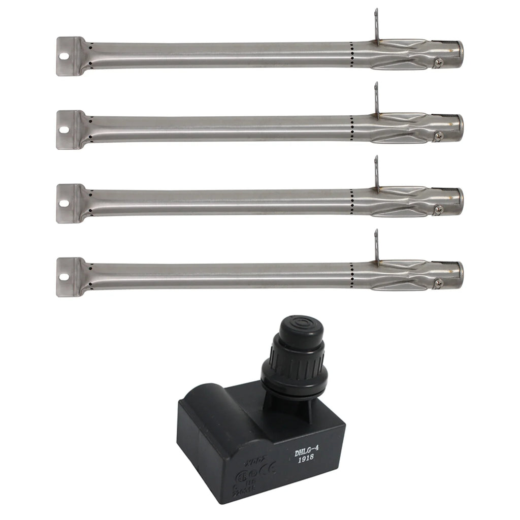 4 BBQ Gas Grill Tube Burner & 1 4-Outlet Spark Generator Ignitor Replacement Parts B217