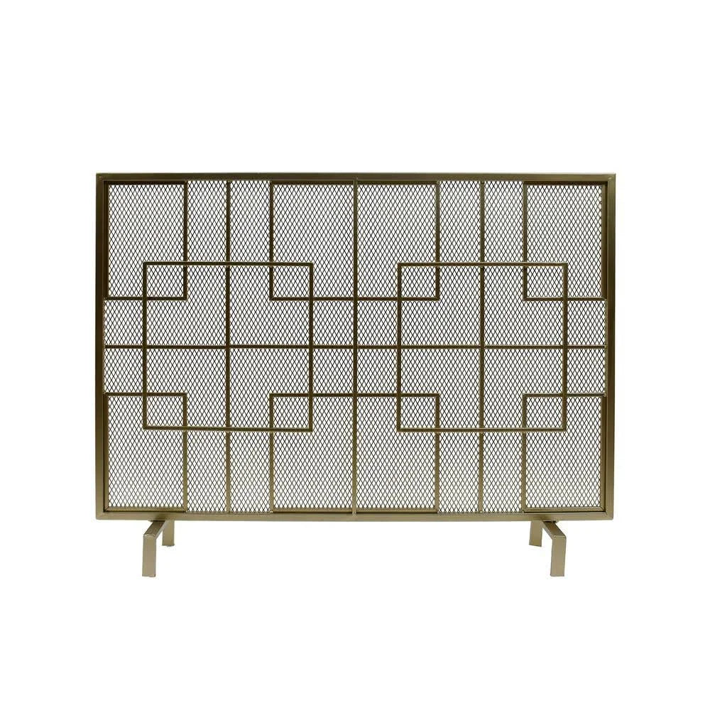 Gold Single Panel Iron Fire Screen Y5427