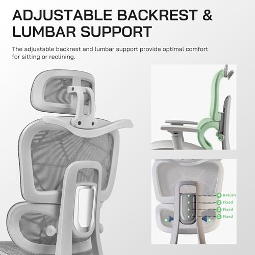 Ergonomic Mesh Office Chair with Footrest and Lumbar Support U814817