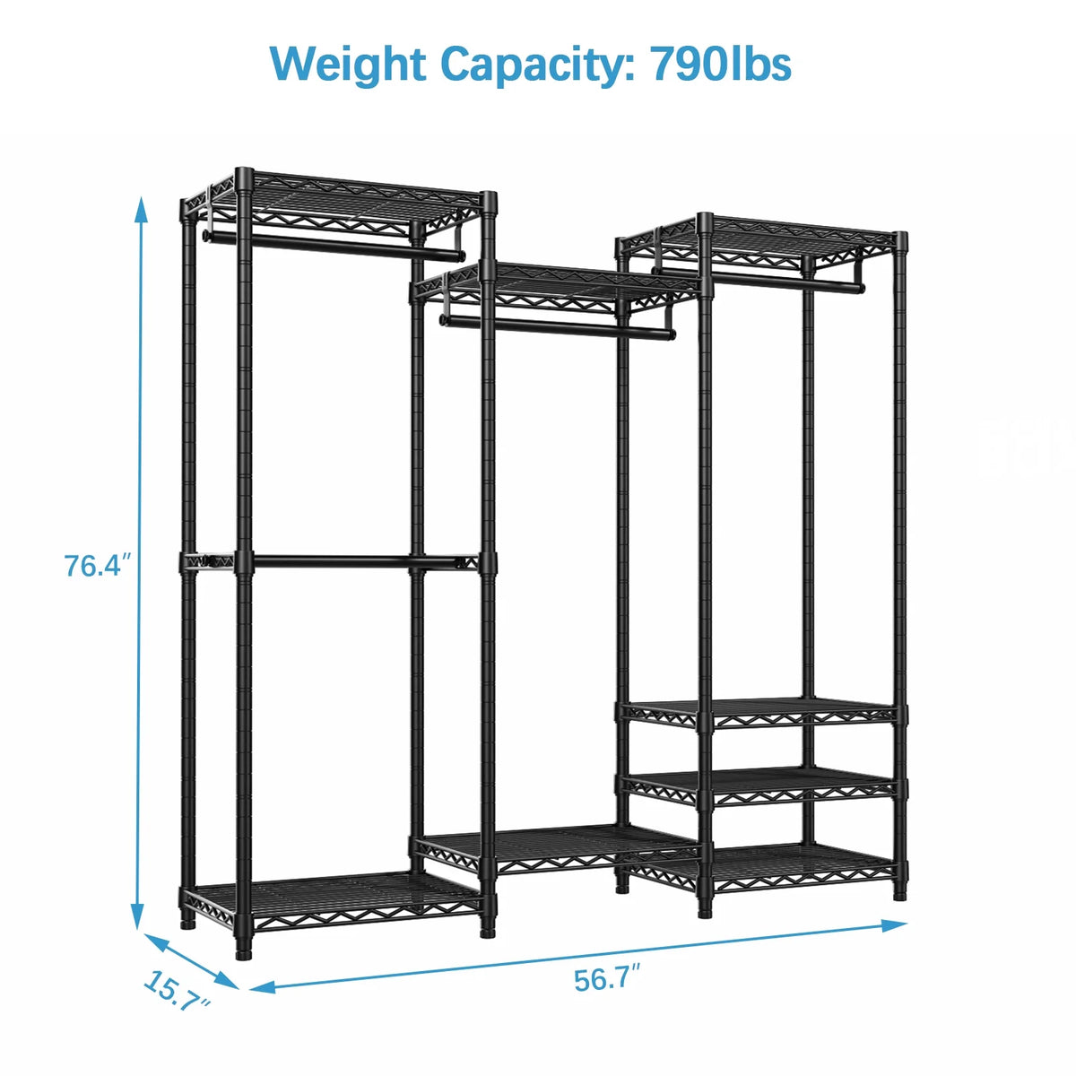 Portable Closet Wardrobe Heavy Duty Metal Clothing Rack U8048