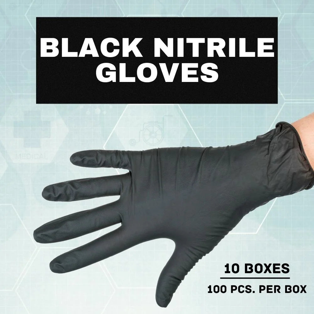 Black Nitrile Exam Gloves Medium 1000 Count M97513