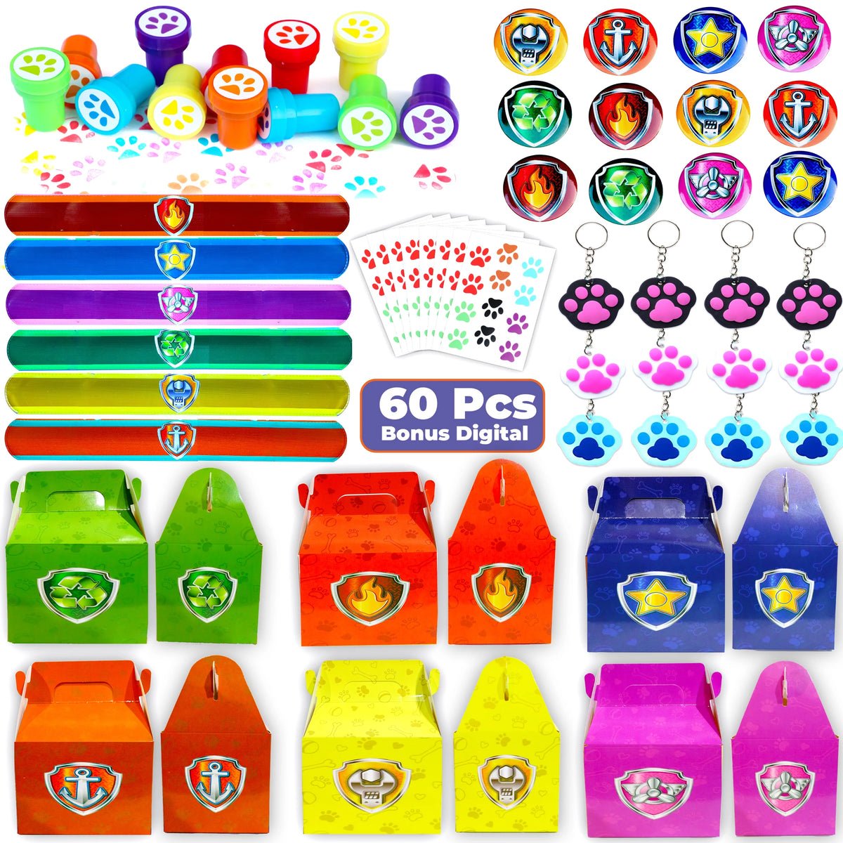 60 Pc Dog Paw Party Favors I323121