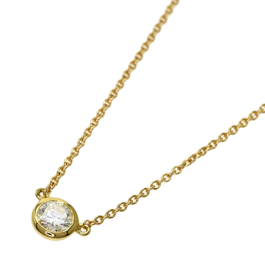 Tiffany diamond necklace K18 yellow gold U1541