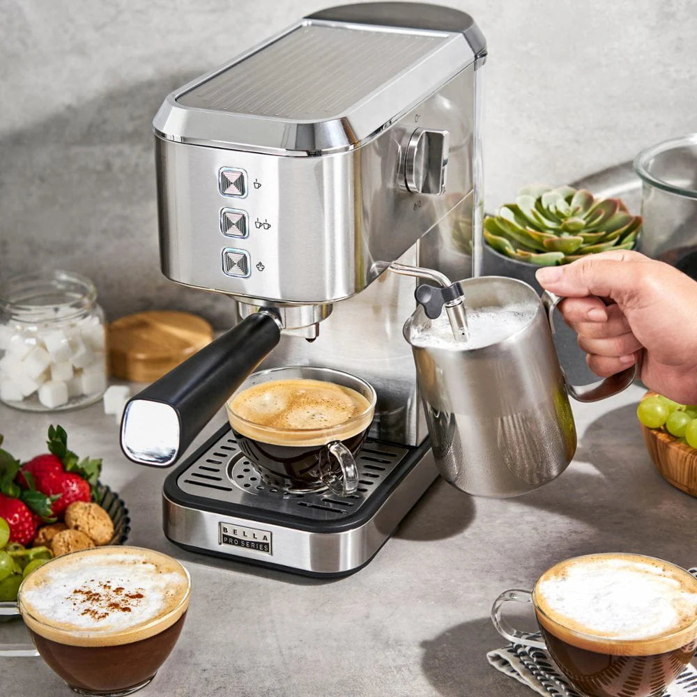 Slim Espresso Machine with 20 Bars of Pressure Stainless Steel Z692