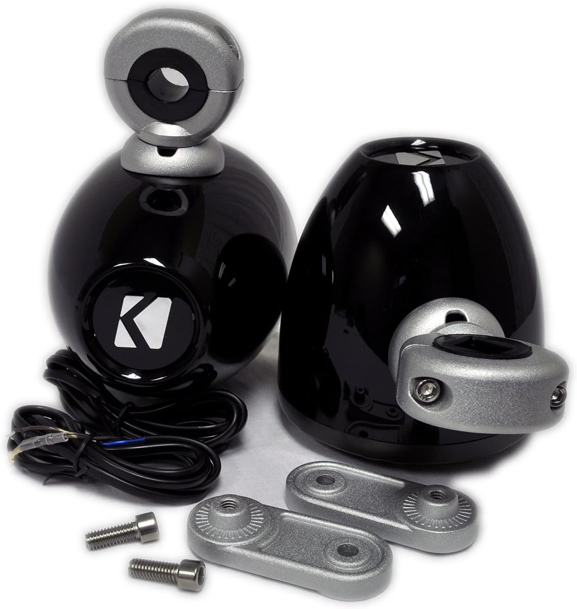 Black Mini Wake Tower Marine Enclosures Loaded 4" KM Speakers (2 ohm) X1902