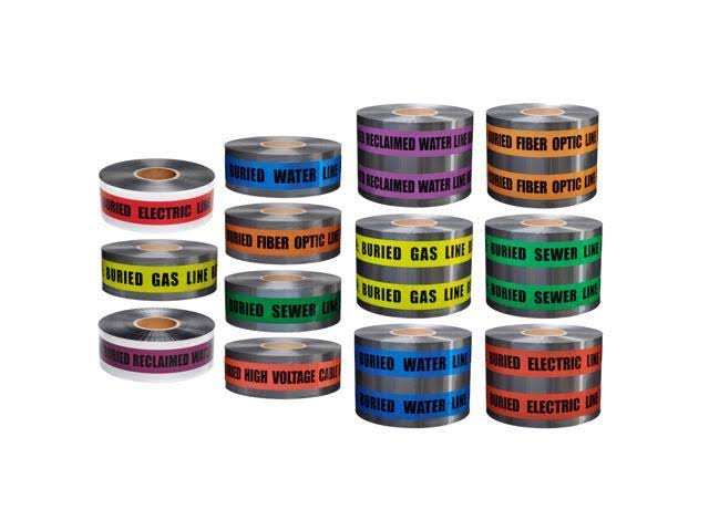 Detectable Tape 6 in. x 1000 ft. Red with Black Caution Buried High Voltage Cable Below X7565