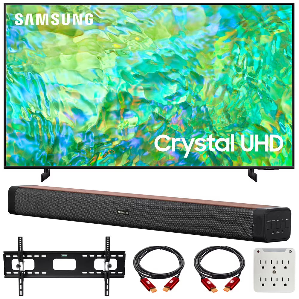 65 inch Crystal UHD 4K Smart TV with Soundbar, TV Wall Mount Bracket and Surge Adapter I1969