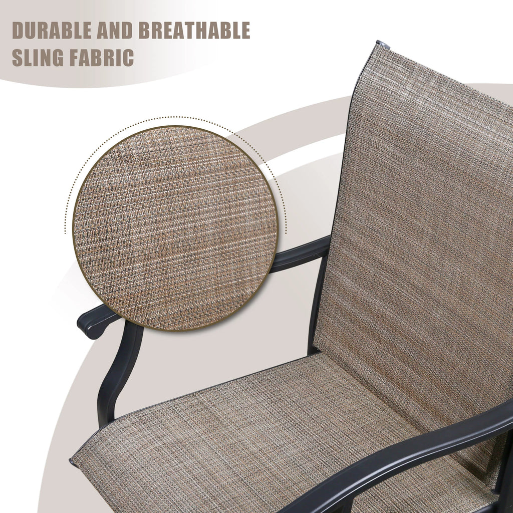 4-Piece Outdoor Swivel Bar Stools with High Back and Armrest Y83100