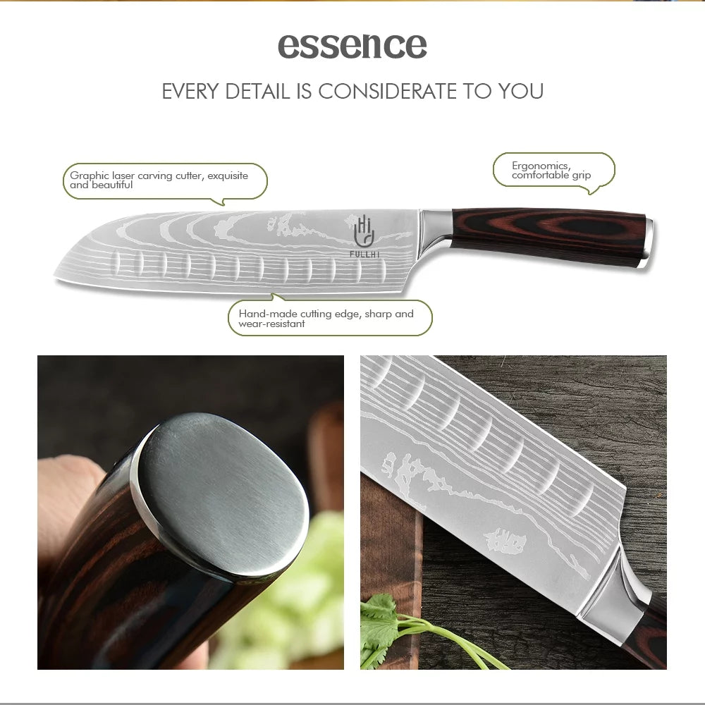 14 Pc German Stainless Steel Kitchen Knife Set U637