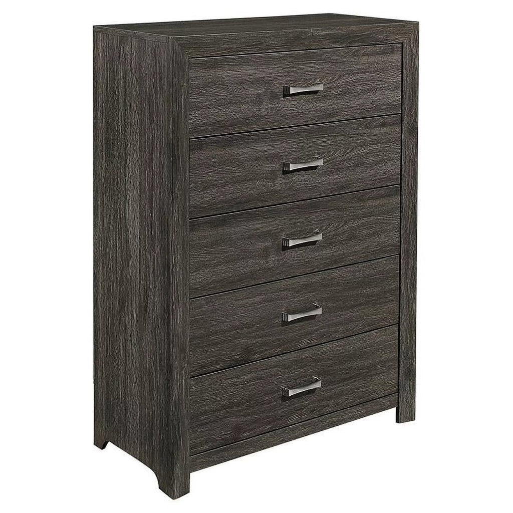 5 Drawer Contemporary Wood Chest in Dark Gray B11923