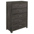 5 Drawer Contemporary Wood Chest in Dark Gray B11923