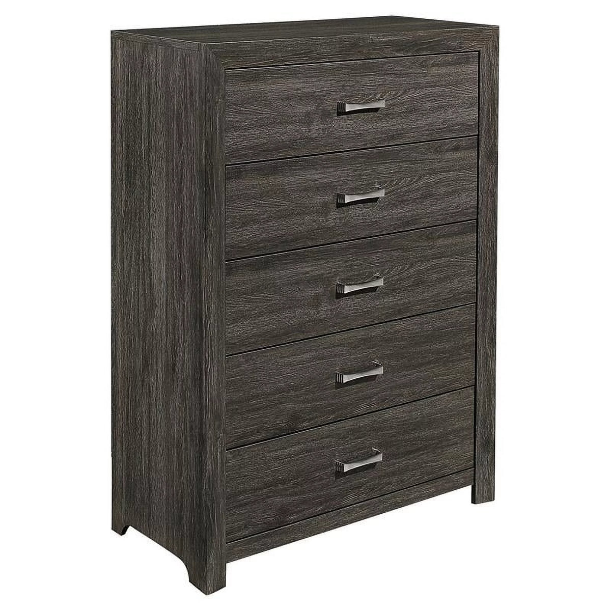 5 Drawer Contemporary Wood Chest in Dark Gray B11923