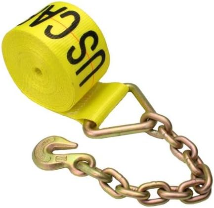 4 Inch x 27 Foot Winch Strap with Chain Extension 10 Pack I1232