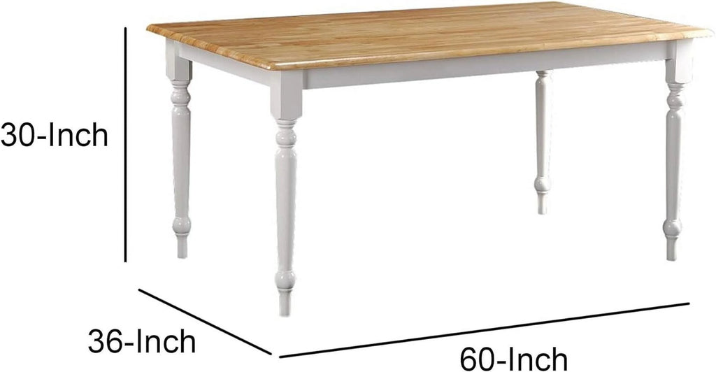 Brown and White Wooden Dining Table N968215