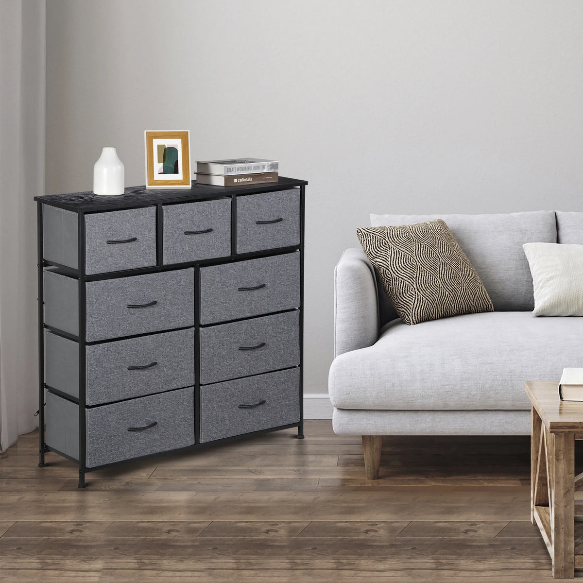 9 Drawer Fabric Storage Dresser P338