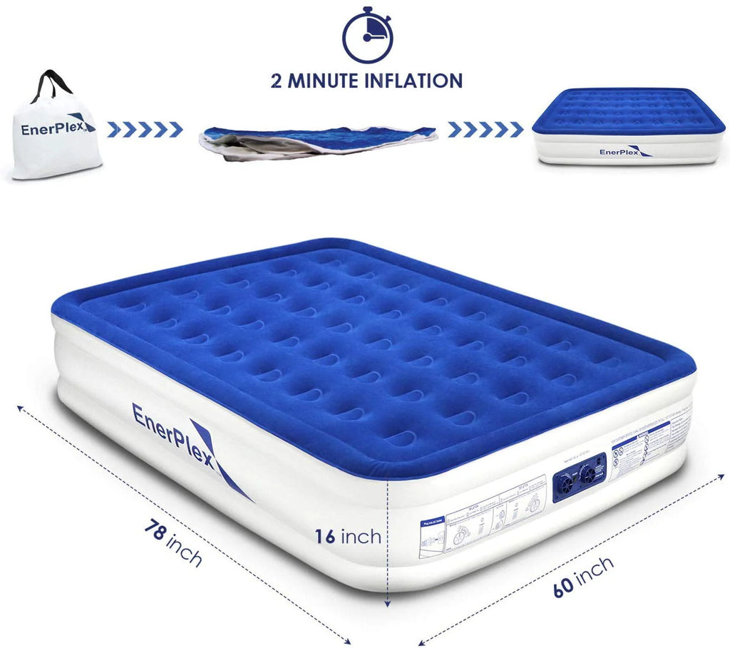 16 Inch Queen Air Mattress with Built in Pump E8478