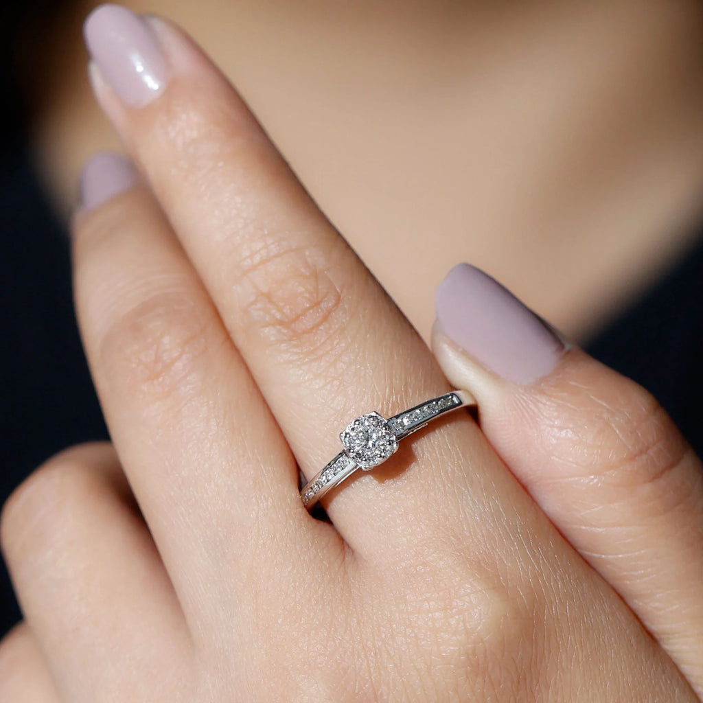 14K White Gold Diamond Engagement Ring U267
