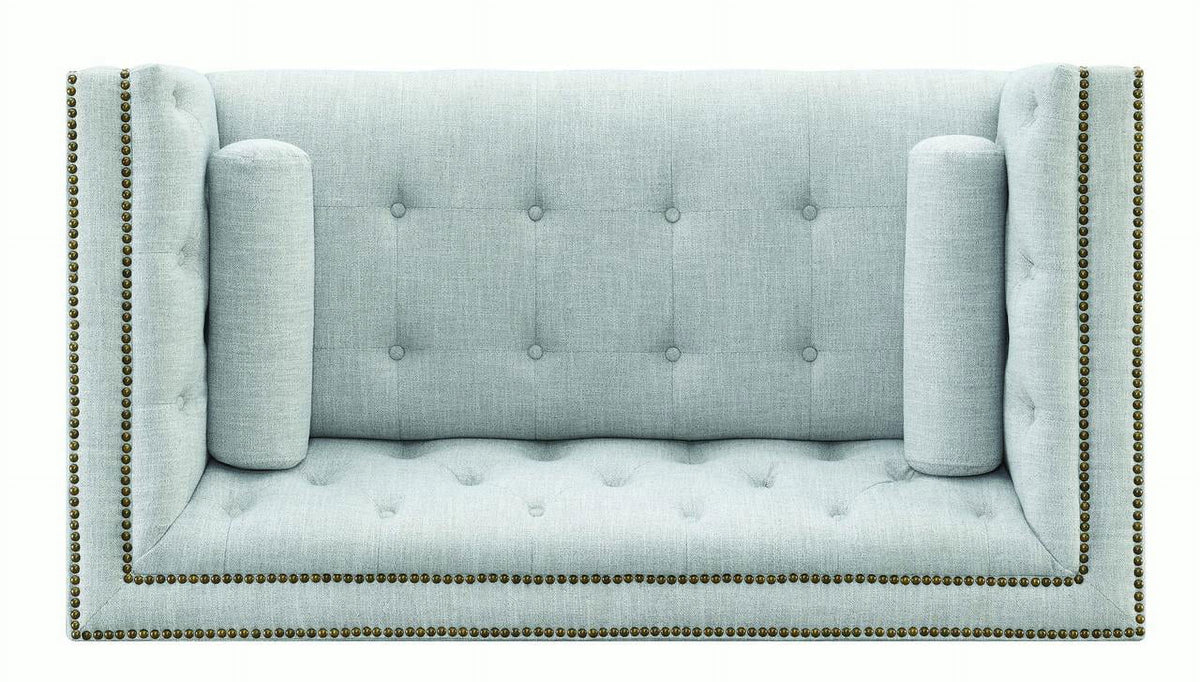 Light Grey Upholstered Tufted Loveseat Y740