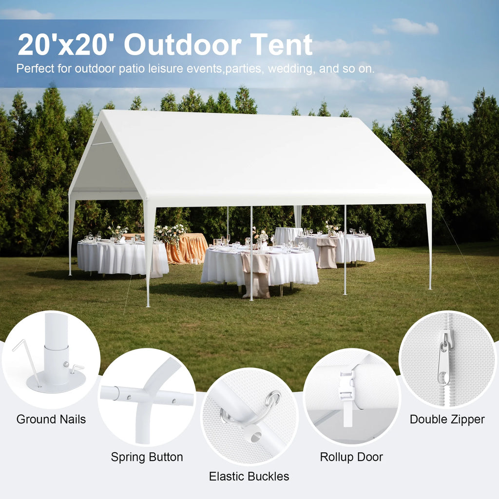 20x20ft Waterproof Carport Canopy Q937