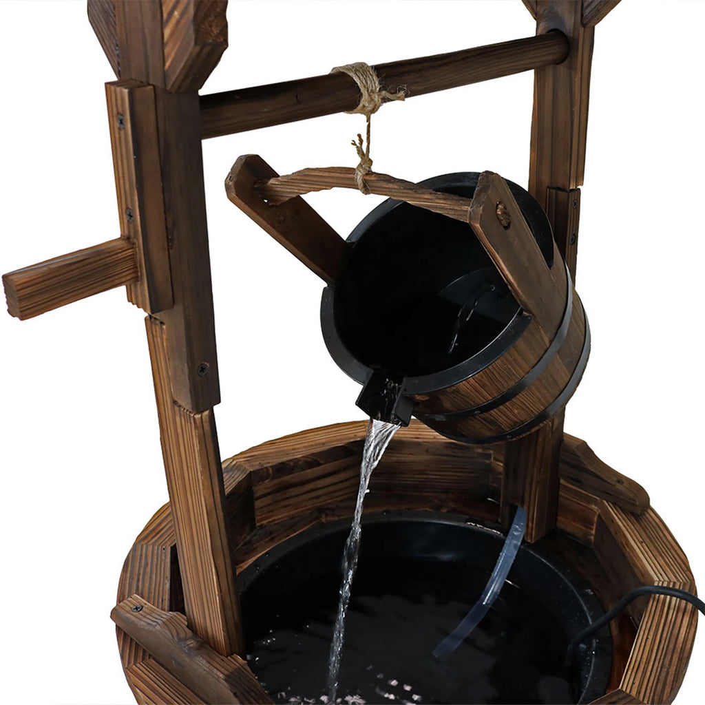 Wood Wishing Well Fountain with Liner 48" H T6532