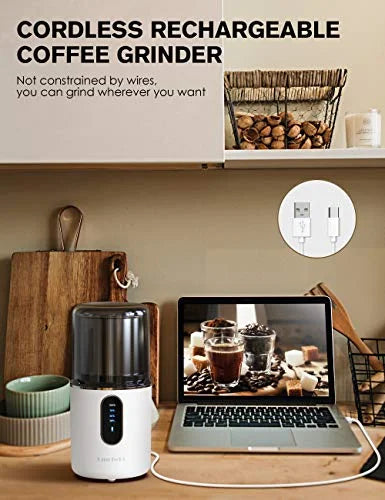 Cordless Electric Coffee Grinder with Stainless Steel Blade and Removable Bowl T826