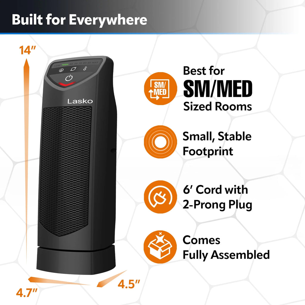 1500W 14 Oscillating Ceramic Electric Tower Space Heater P4780