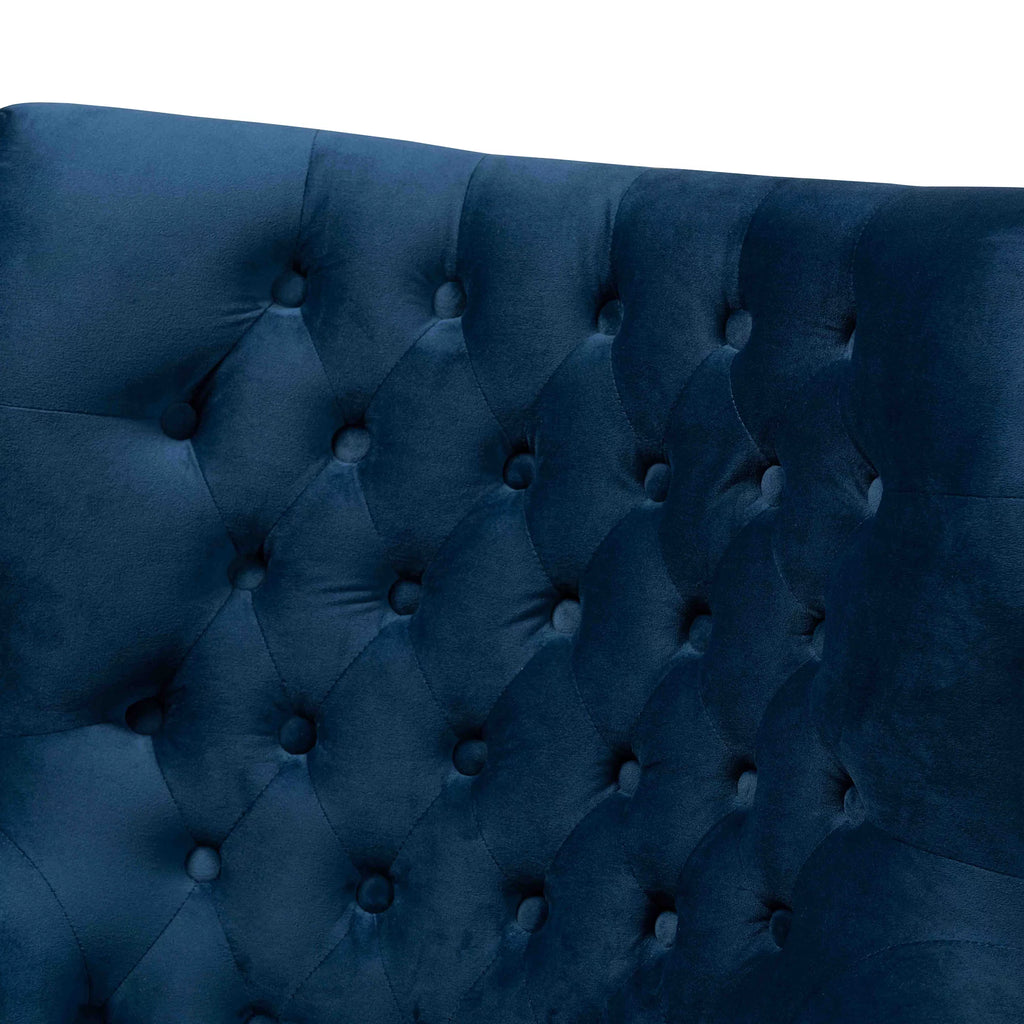 Navy Blue and Gold Wingback Chair L13192