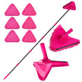 Wall Mop with Long Handle 80 inches Collapsible Baseboard Cleaner with Squeegee 3 Microfiber 3 Chenille Pads I583