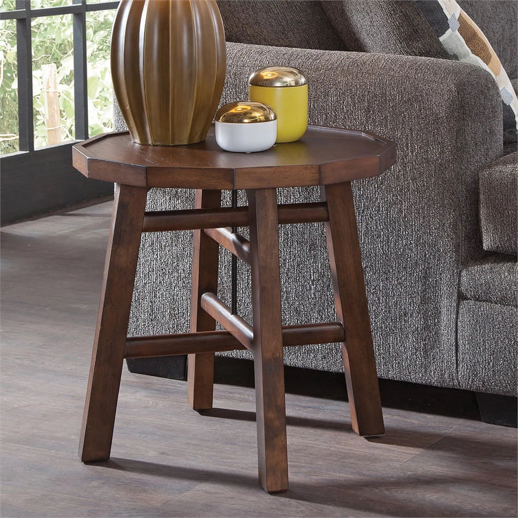 Burnt Caramel Finish Wood End Table D3158
