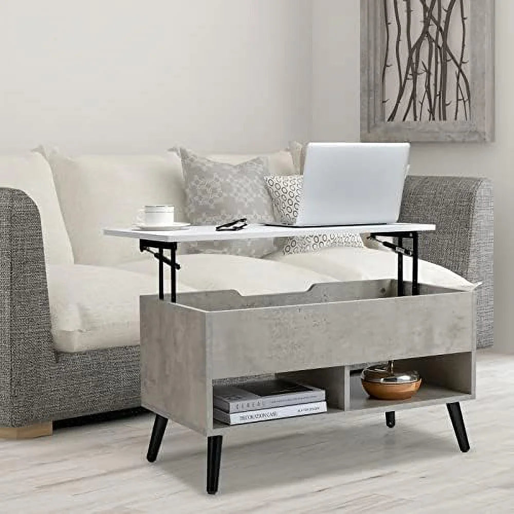 Lift Top Coffee Table with Hidden Compartment and 2 Open Shelves P617146