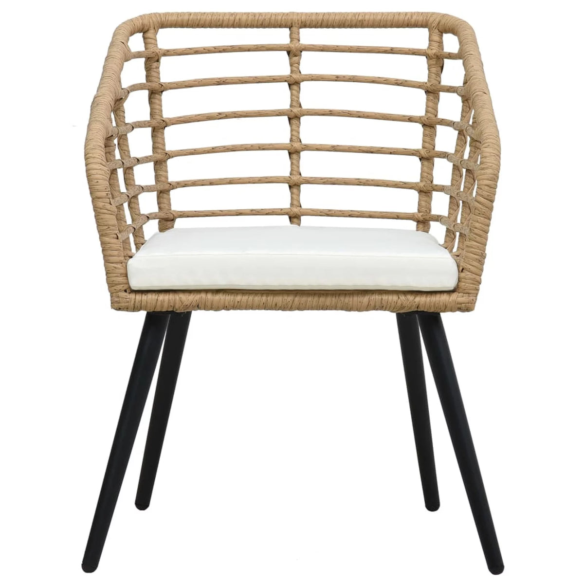 2 Piece Poly Rattan Outdoor Dining Chair Set G42099