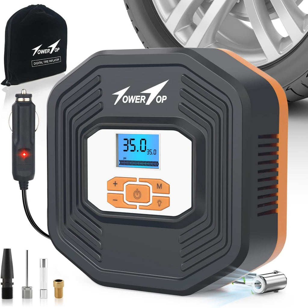 Portable 12V DC Air Pump with Digital Pressure Gauge S73027