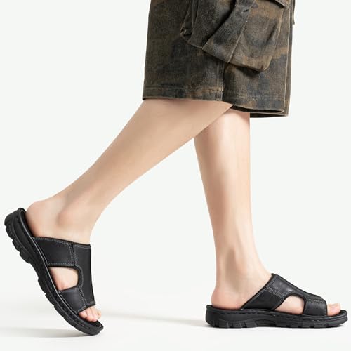 Leather Slip On Sandals K100