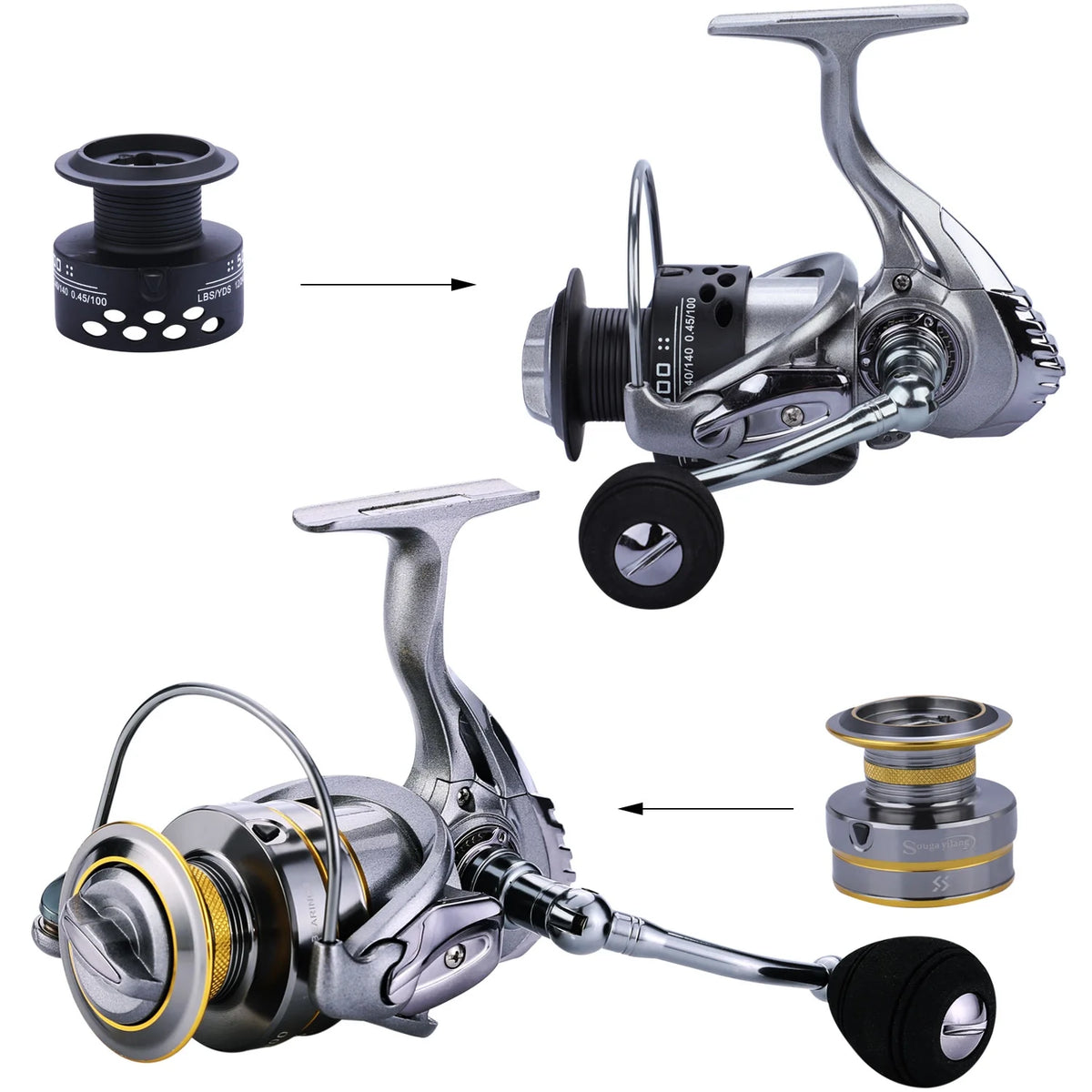 13+1 Ball Bearings Metal Body Spinning Fishing Reel P268705