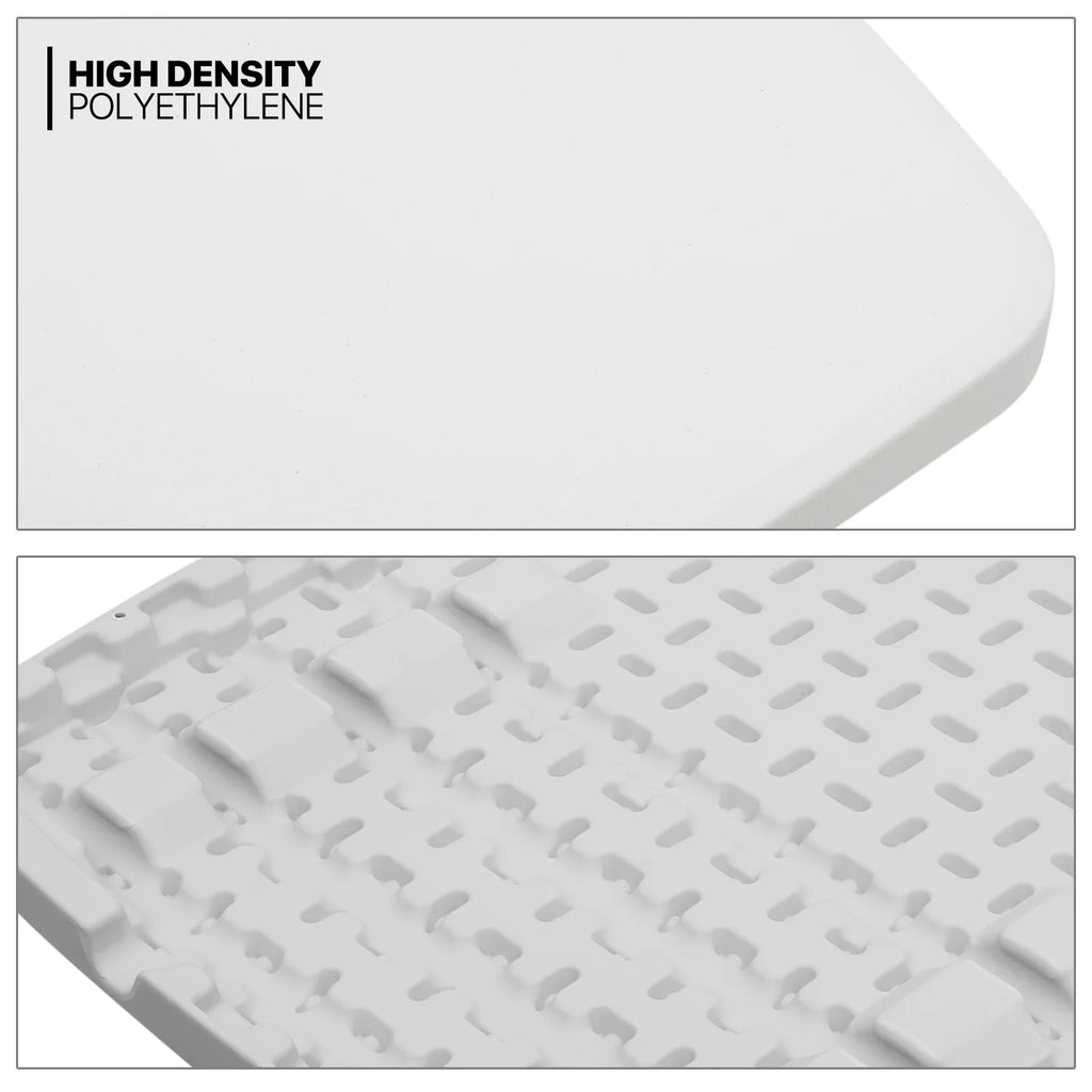 White Foldable TV Tray Table with Metal Frame G916