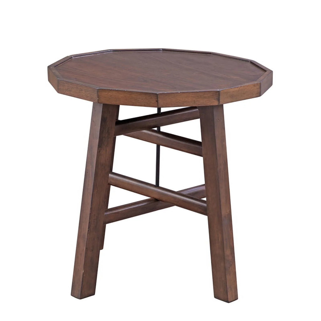 Burnt Caramel Finish Wood End Table D3158