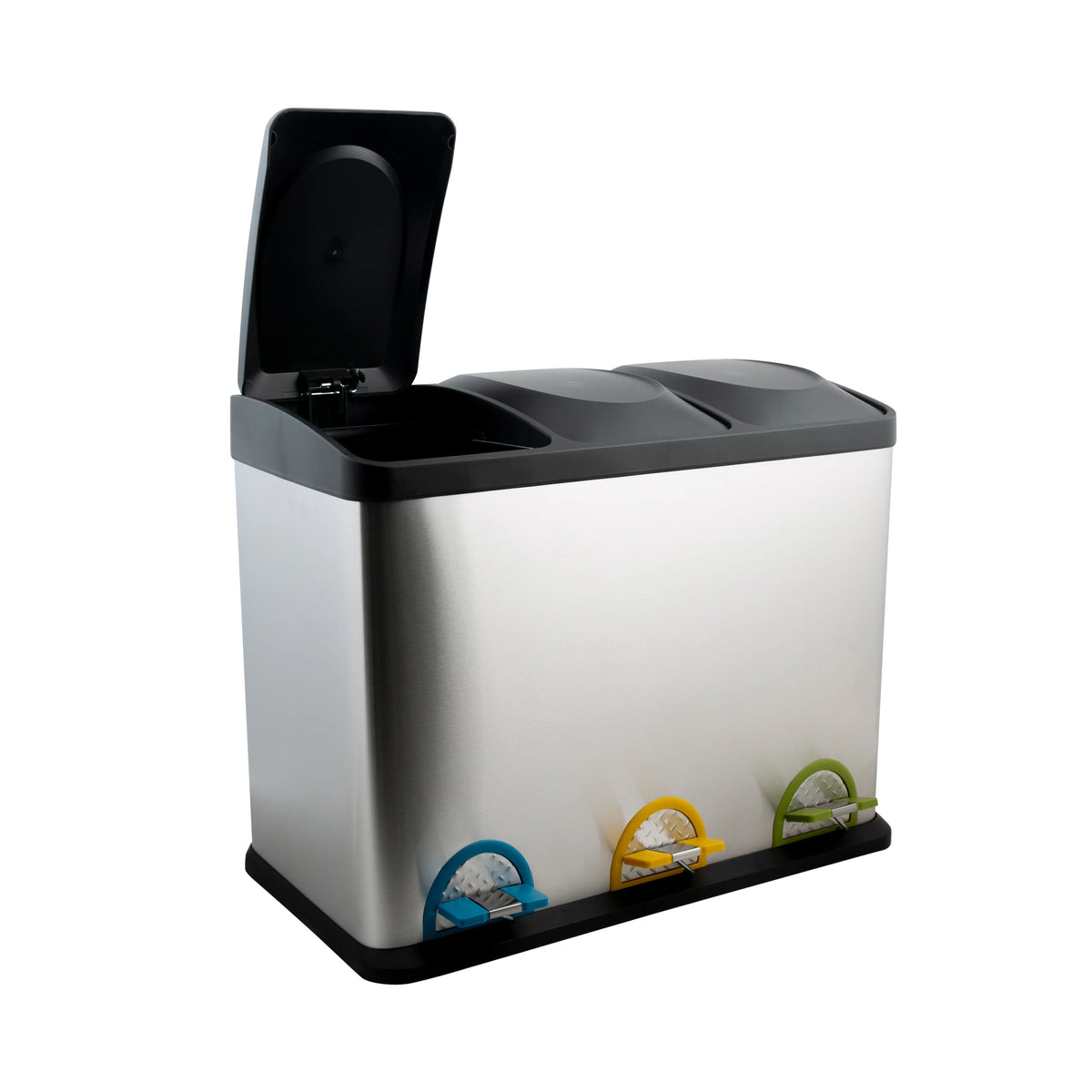 45 Liter 3 Compartment Stainless Recycle Bin O70272